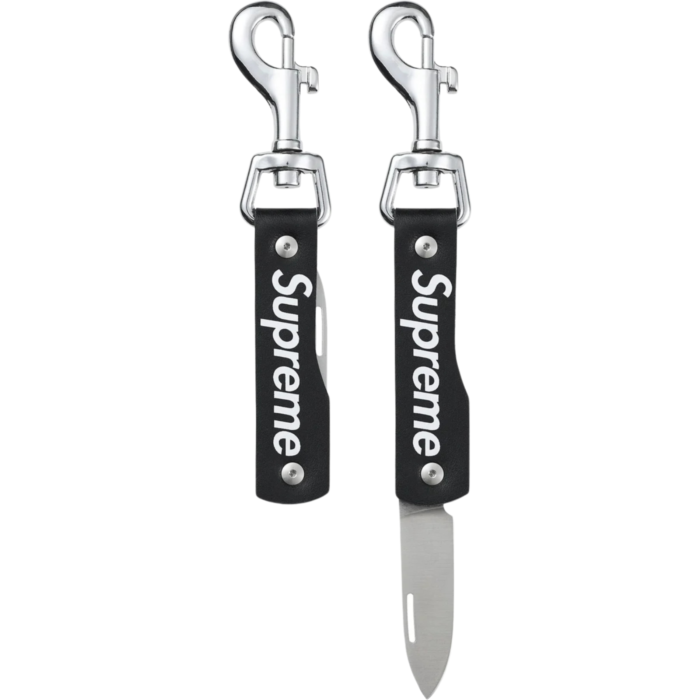 Supreme Leather Clip Knife Preto
