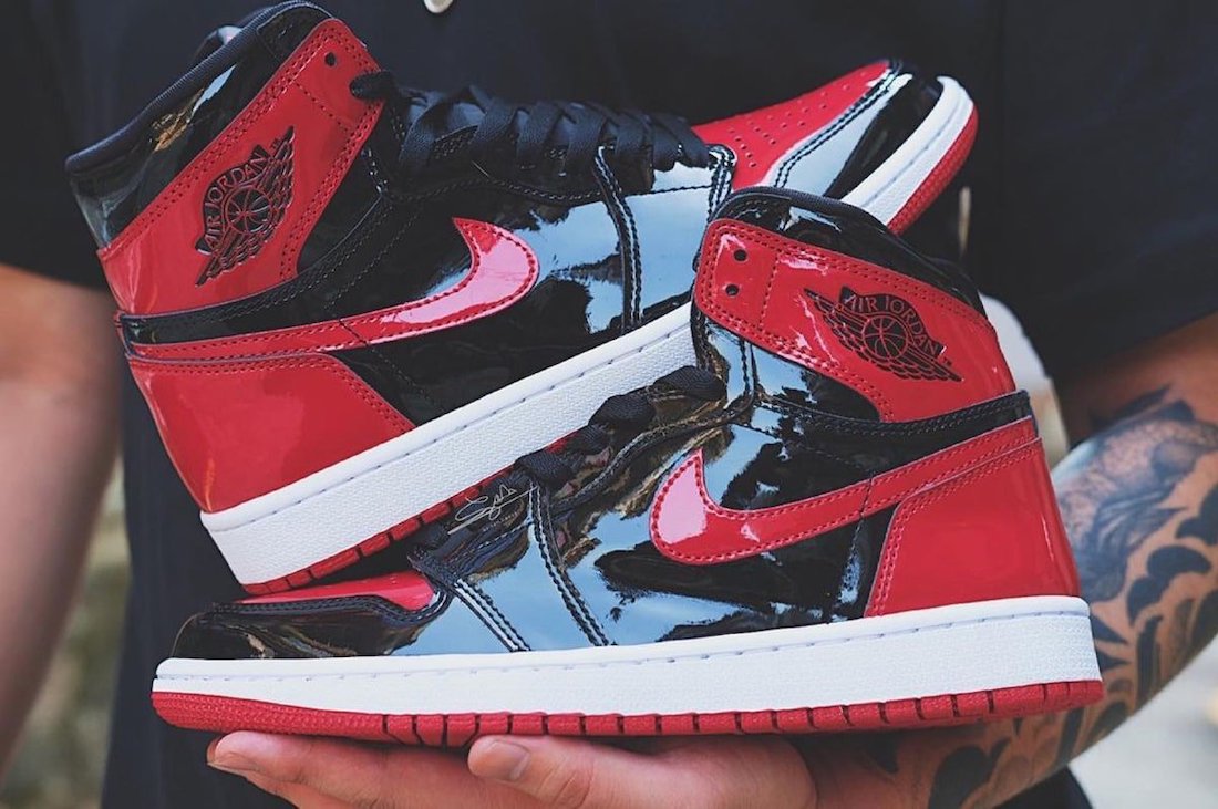 NIKE AIR JORDAN 1 HIGH "PATENT BRED" GANHA IMAGENS