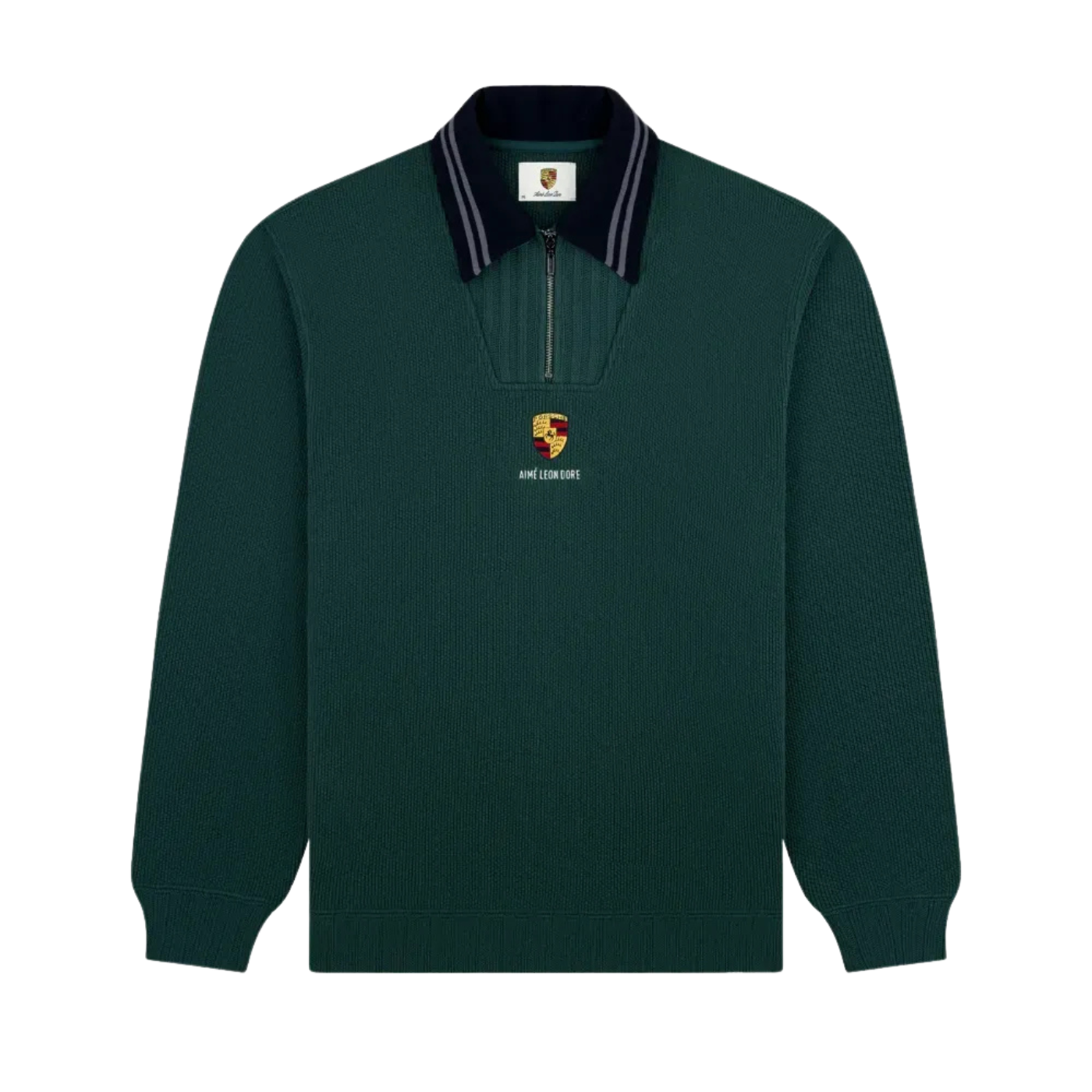 Porsche x Aimé Leon Dore Pullover Jacquard Collar Quarter Zip Pine Grove