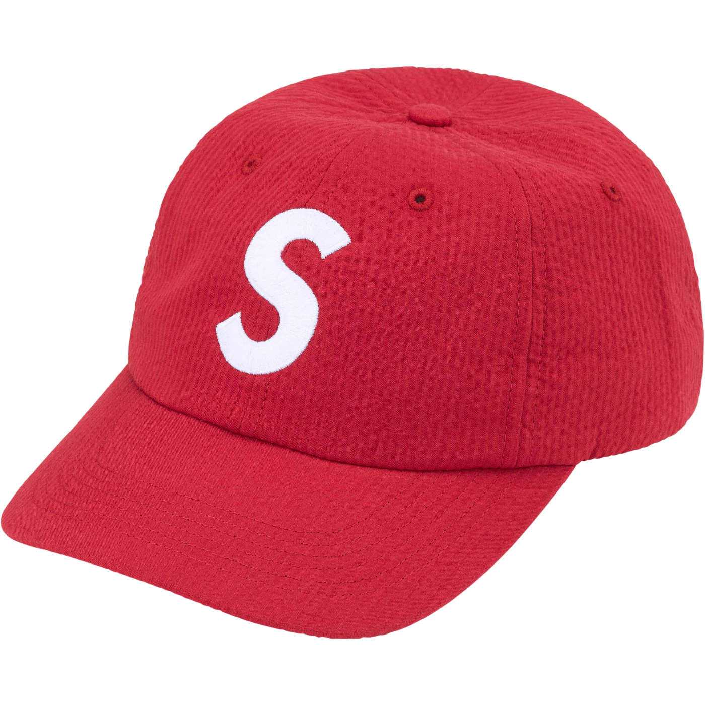 Boné Supreme Seersucker S logo Vermelho